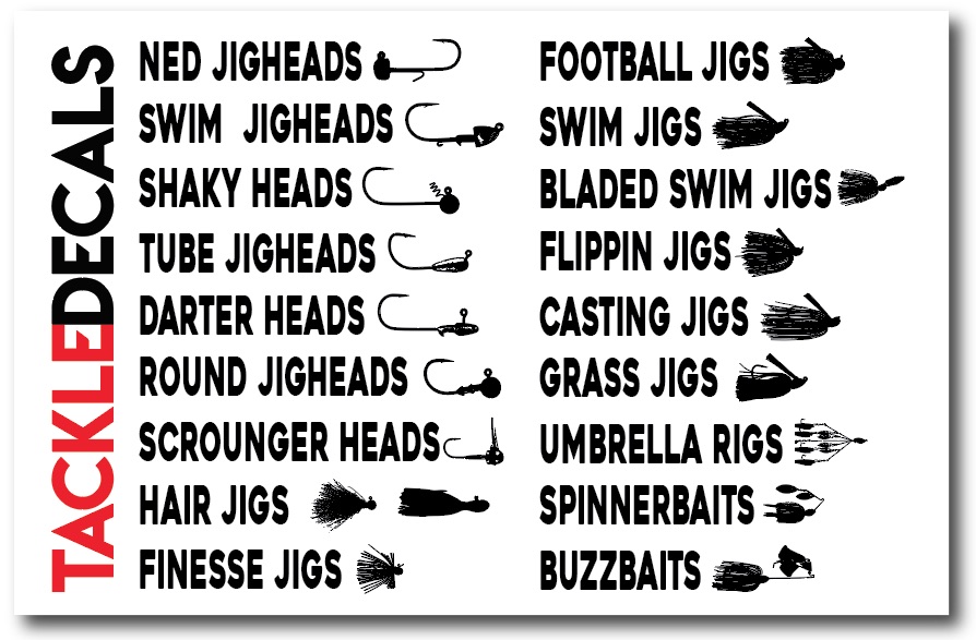 Tackle box labels by Tackle Decals 72 pack - Bass Fishing Edition